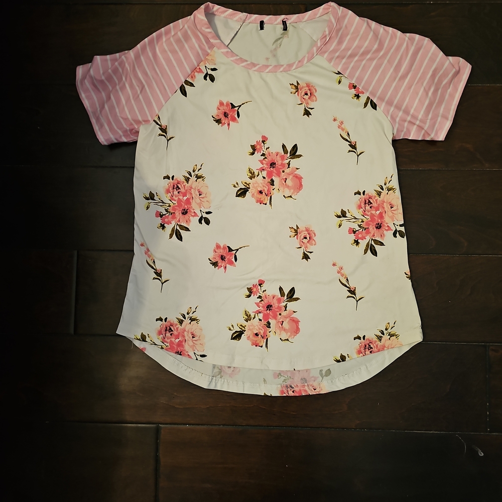 The Children's Place Pink and White Floral Tee